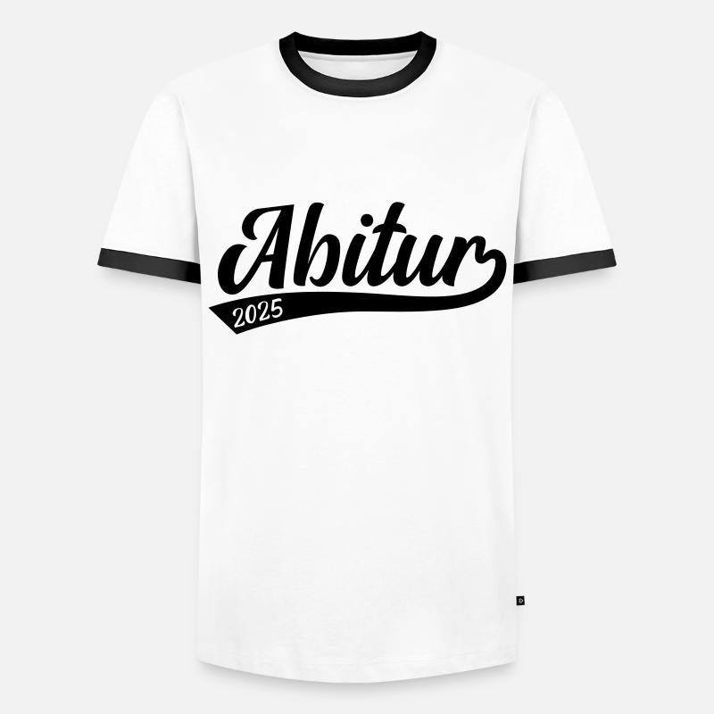 Abitur 2025 - Männer Kontrast-T-Shirt - Weiß/Schwarz