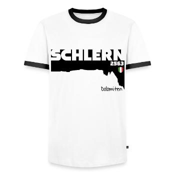 Schlern Sciliar Dolomiten Italien Südtirol Flagge - Männer Kontrast-T-Shirt - Weiß/Schwarz - Vorne - AI Model Female 172 light (172cm) & AI Model Male 178 dark (178cm)