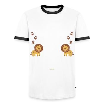 I love lions - Men's Ringer Shirt - white/black - Front - AI Model Female 172 light (172cm) & AI Model Male 178 dark (178cm)