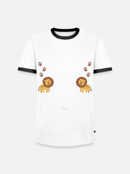 ich liebe Löwen - Männer Kontrast-T-Shirt - Weiß/Schwarz