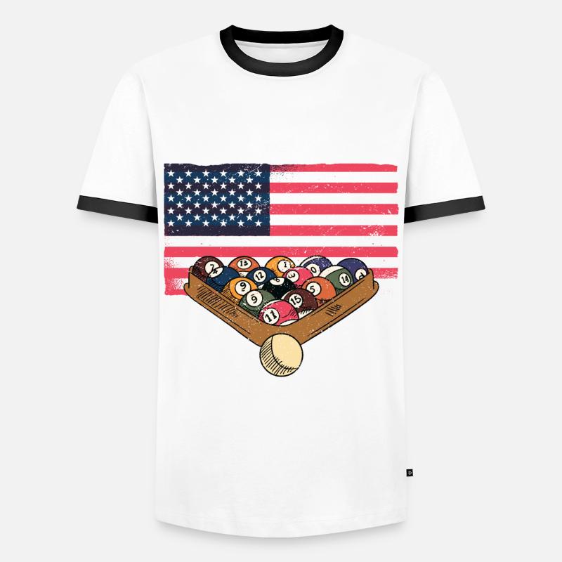 Billiards - Men's Ringer Shirt - white/black