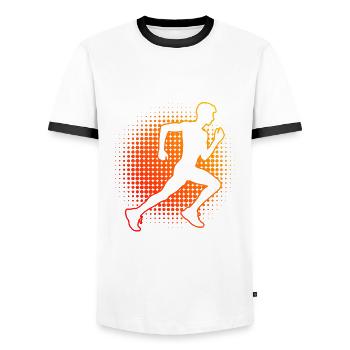 Women's Race Jogging Running Fitness Running - Men's Ringer Shirt - white/black - Front - AI Model Female 172 light (172cm) & AI Model Male 178 dark (178cm)