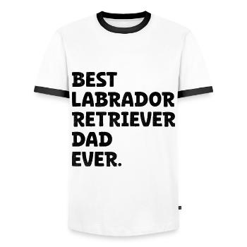 Meilleur chien de laboratoire Labrador Retriever de tous les temps - T-shirt contrasté Homme - blanc/noir - Devant - AI Model Female 172 light (172cm) & AI Model Male 178 dark (178cm)