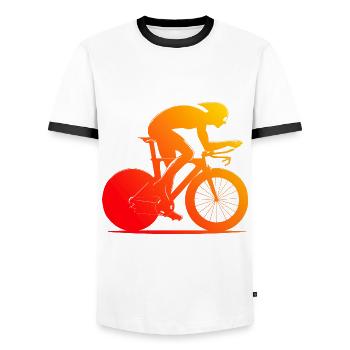 Cyclisme sur route Hommes Femmes Cyclistes sur route Cyclisme sur route - T-shirt contrasté Homme - blanc/noir - Devant - AI Model Female 172 light (172cm) & AI Model Male 178 dark (178cm)