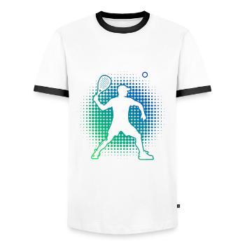 Jeux de pickleball Jeux de racquetball Pickleball - T-shirt contrasté Homme - blanc/noir - Devant - AI Model Female 172 light (172cm) & AI Model Male 178 dark (178cm)