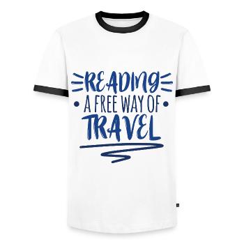 Lecteurs Lire Ver de bibliothèque Livre Livres Lecteurs - T-shirt contrasté Homme - blanc/noir - Devant - AI Model Female 172 light (172cm) & AI Model Male 178 dark (178cm)