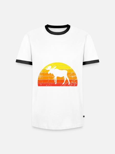 Retro Elch Lustiger Spruch - Männer Kontrast-T-Shirt -