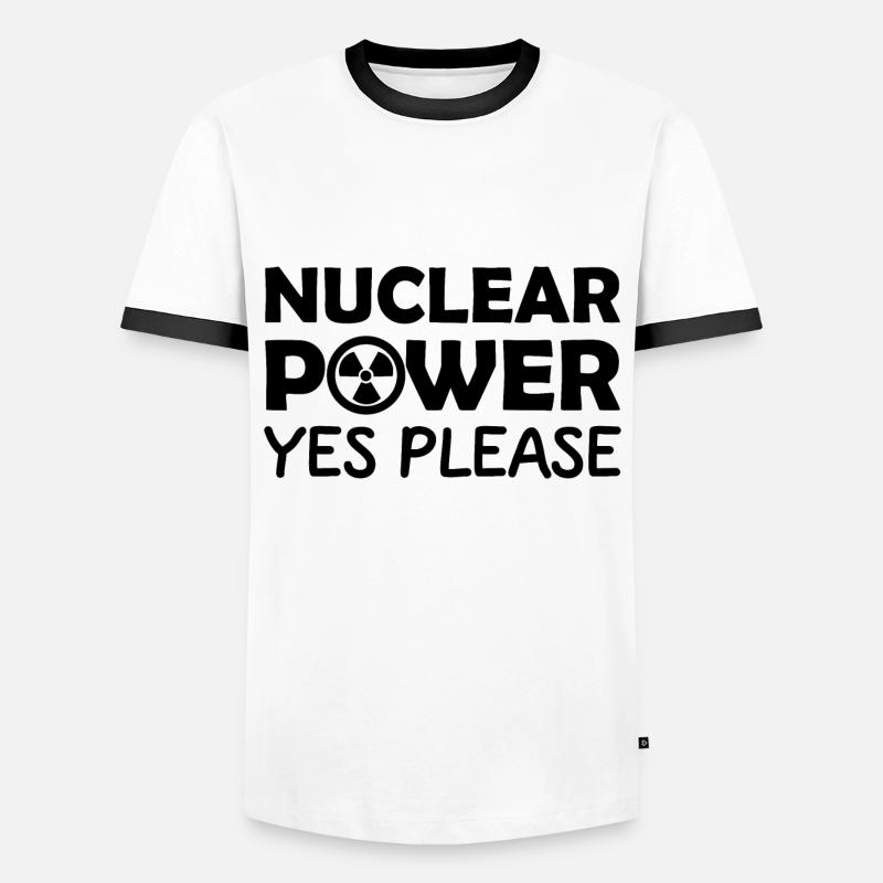 Atomkraft, Ja bitte, Kernenergie - Männer Kontrast-T-Shirt - Weiß/Schwarz