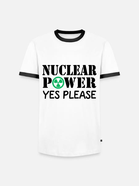 Atomkraft, ja tak, ja til atomkraft - Herre kontrast-T-shirt - hvid/sort
