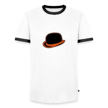 Horrorshow Orange Bowler Hat Melone Hut Clown Alex - Männer Kontrast-T-Shirt - Weiß/Schwarz - Vorne - AI Model Female 172 light (172cm) & AI Model Male 178 dark (178cm)