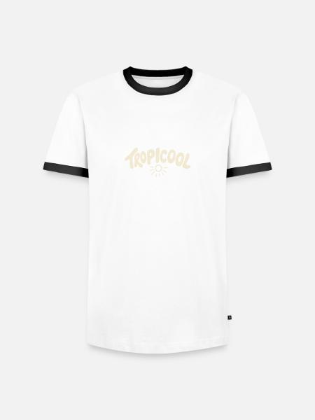 TROPICOOL – Sommerfeeling pur - Männer Kontrast-T-Shirt - Weiß/Schwarz