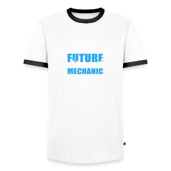 Cadeau de rêveur de futur mécanicien d’aéronef - T-shirt contrasté Homme - blanc/noir - Devant - AI Model Female 172 light (172cm) & AI Model Male 178 dark (178cm)