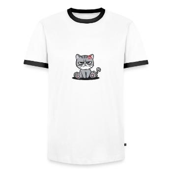 I'm not a racist Funny Introverted Humor Sat - Men's Ringer Shirt - white/black - Front - AI Model Female 172 light (172cm) & AI Model Male 178 dark (178cm)