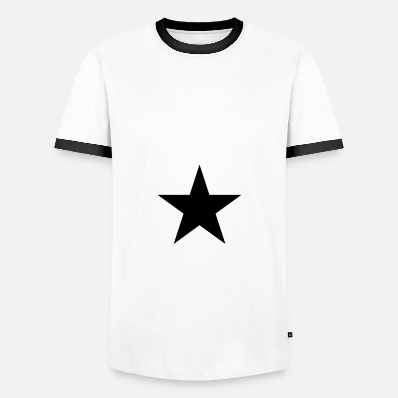 Stern Star - Männer Kontrast-T-Shirt - Weiß/Schwarz