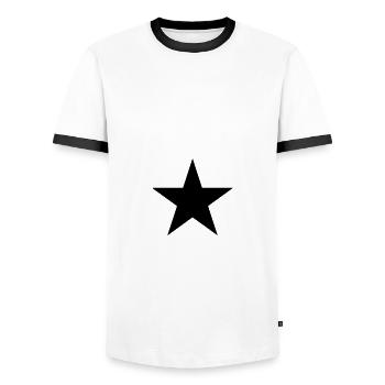 Star star asterisk - Men's Ringer Shirt - white/black - Front - AI Model Female 172 light (172cm) & AI Model Male 178 dark (178cm)