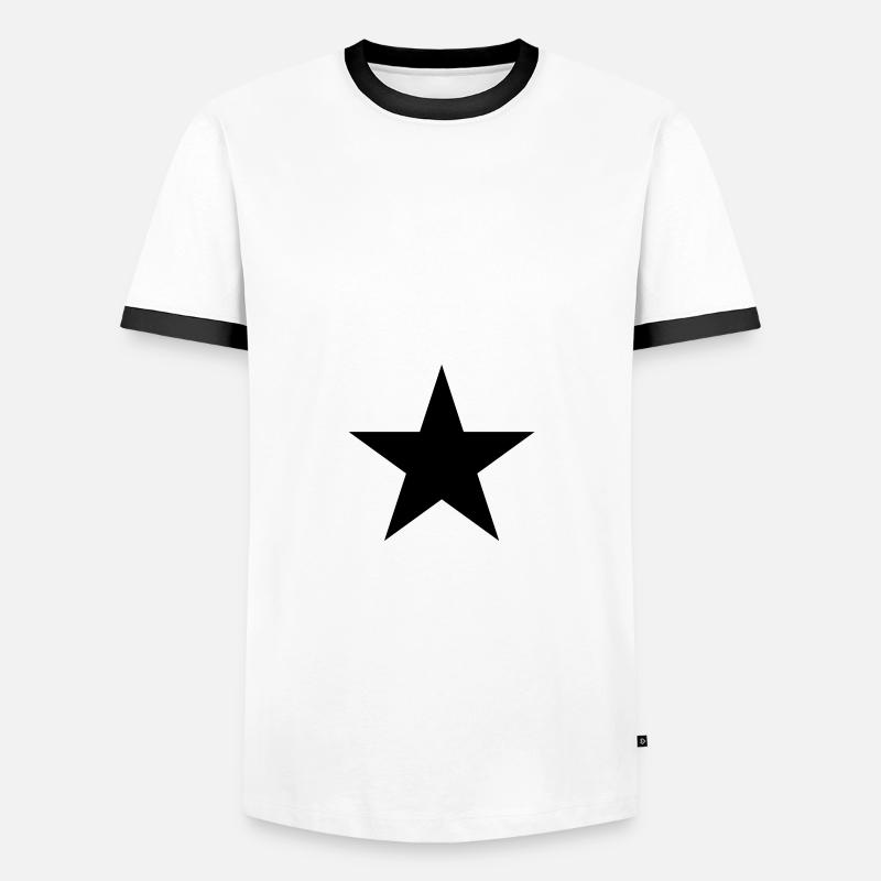 Stern Star Sternchen - Männer Kontrast-T-Shirt - Weiß/Schwarz