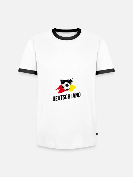 Fußball Deutschland Tor - Männer Kontrast-T-Shirt - Weiß/Schwarz