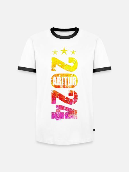 Abitur 2024 - Männer Kontrast-T-Shirt - Weiß/Schwarz