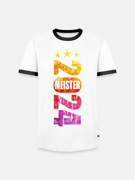 Meister 2024 - Männer Kontrast-T-Shirt - Weiß/Schwarz