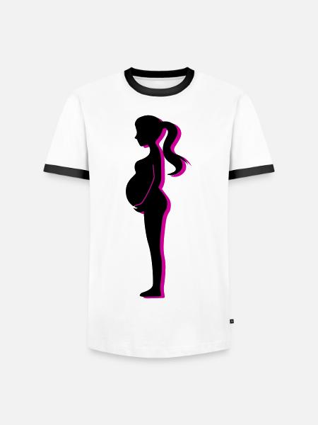 Femme Grossesse Bébé - T-shirt contrasté Homme - blanc/noir