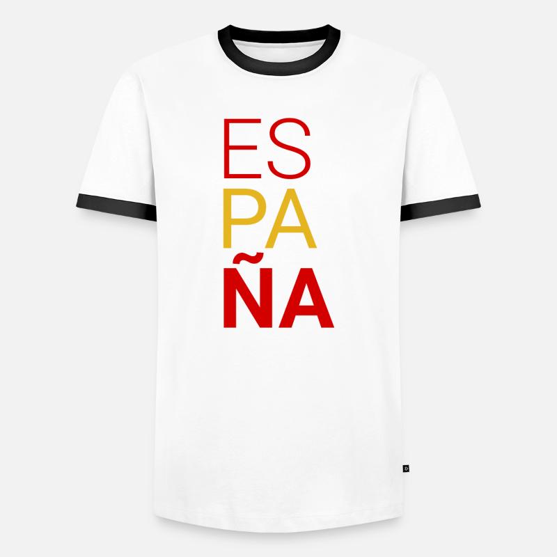 Spanien - Männer Kontrast-T-Shirt - Weiß/Schwarz