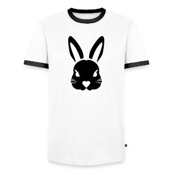 rabbit - Men's Ringer Shirt - white/black - Front - AI Model Female 172 light (172cm) & AI Model Male 178 dark (178cm)