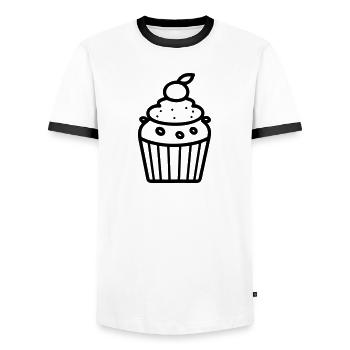 Muffin - Männer Kontrast-T-Shirt - Weiß/Schwarz - Vorne - AI Model Female 172 light (172cm) & AI Model Male 178 dark (178cm)
