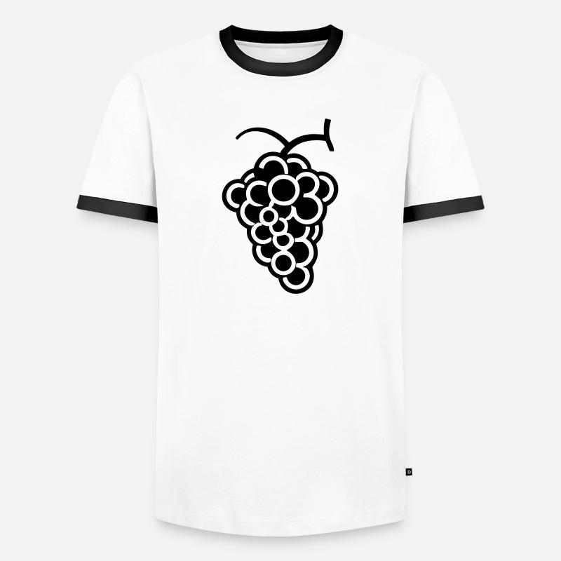 Weintraube - Männer Kontrast-T-Shirt - Weiß/Schwarz