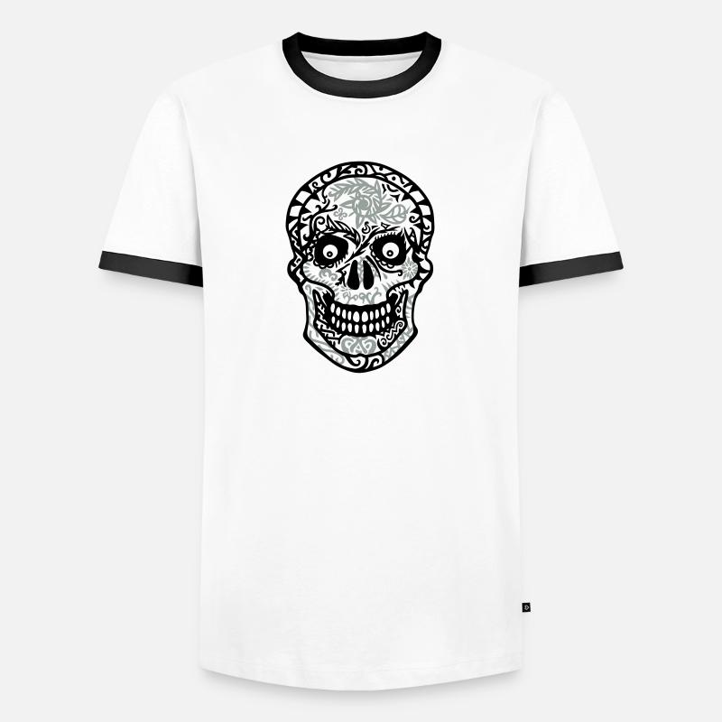 Skull - Men's Ringer Shirt - white/black