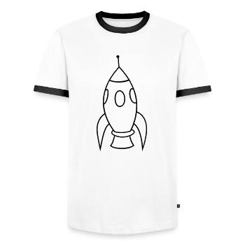 Rakete - Männer Kontrast-T-Shirt - Weiß/Schwarz - Vorne - AI Model Female 172 light (172cm) & AI Model Male 178 dark (178cm)