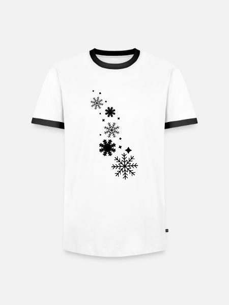 snowflakes_winter_ji1 - T-shirt contrasté Homme - blanc/noir