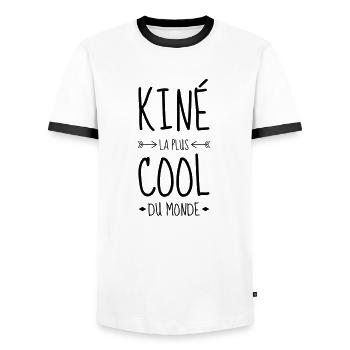 Physiotherapy Physio Krankengymnast Kiné Doctor - Men's Ringer Shirt - white/black - Front - AI Model Female 172 light (172cm) & AI Model Male 178 dark (178cm)