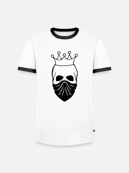 skull_bandit_king_01 - Men's Ringer Shirt - white/black