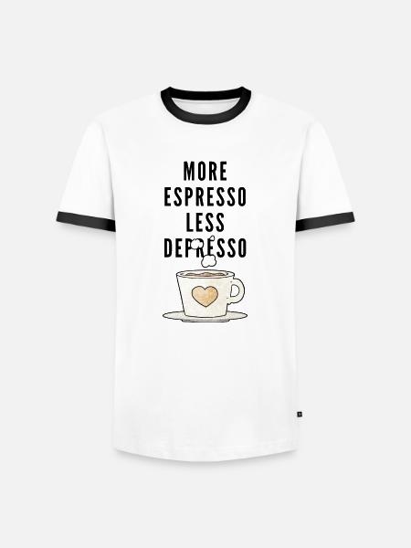 More Espresso less Depresso - Men's Ringer Shirt - white/black