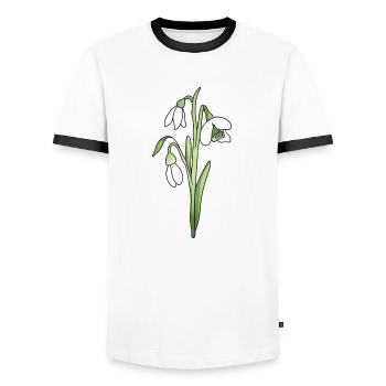 Perce-neige - T-shirt contrasté Homme - blanc/noir - Devant - AI Model Female 172 light (172cm) & AI Model Male 178 dark (178cm)