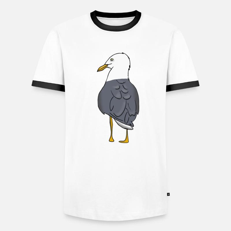 Gull - Men's Ringer Shirt - white/black