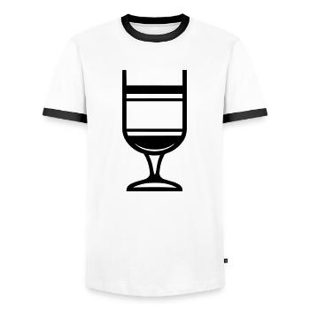 Einfaches Trinkglas - Männer Kontrast-T-Shirt - Weiß/Schwarz - Vorne - AI Model Female 172 light (172cm) & AI Model Male 178 dark (178cm)