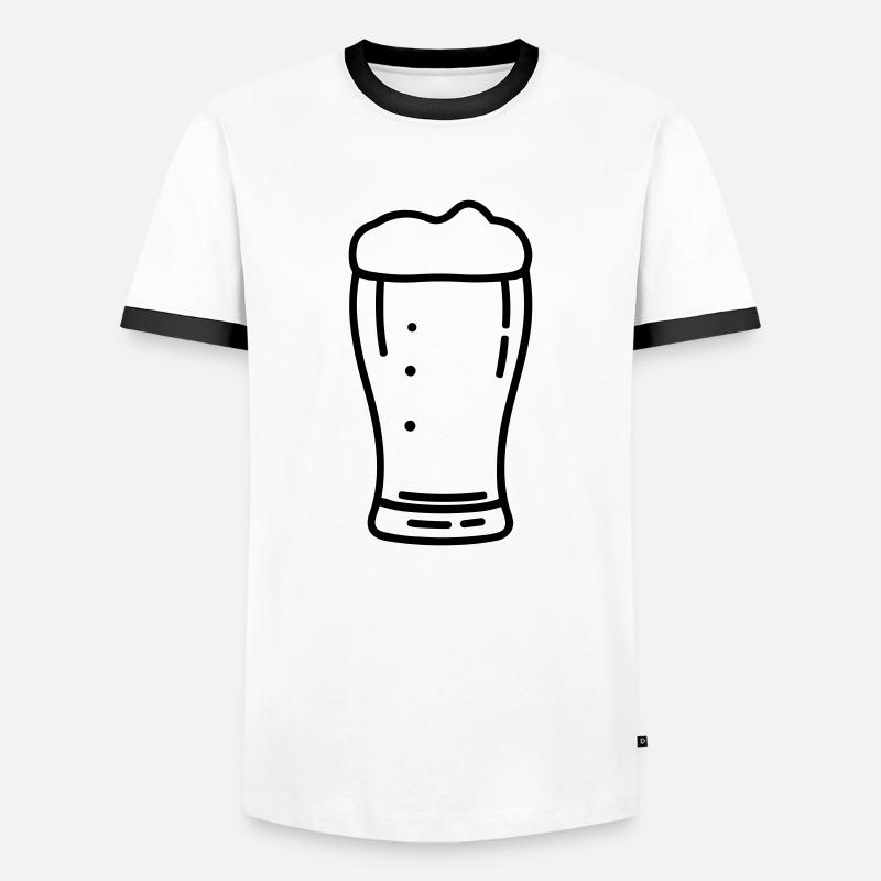 Bier - Männer Kontrast-T-Shirt - Weiß/Schwarz