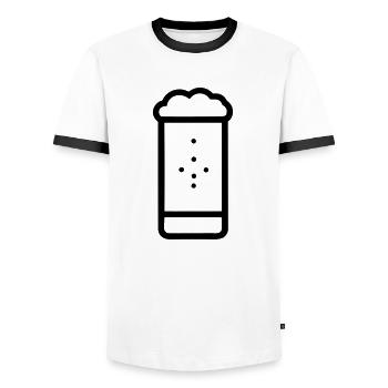 Bière - T-shirt contrasté Homme - blanc/noir - Devant - AI Model Female 172 light (172cm) & AI Model Male 178 dark (178cm)