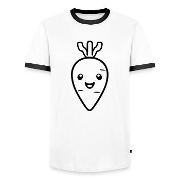 Karotte - Männer Kontrast-T-Shirt - Weiß/Schwarz - Vorne - AI Model Female 172 light (172cm) & AI Model Male 178 dark (178cm)