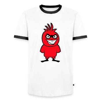 Parrot Bird Stares Nasty Aggressive Rage - Men's Ringer Shirt - white/black - Front - AI Model Female 172 light (172cm) & AI Model Male 178 dark (178cm)