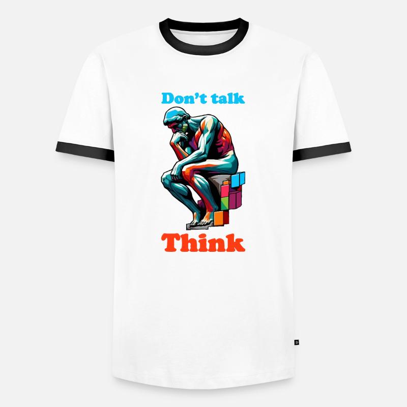 Dont talk - Men's Ringer Shirt - white/black