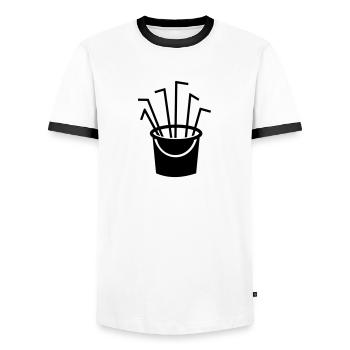 Alcool - T-shirt contrasté Homme - blanc/noir - Devant - AI Model Female 172 light (172cm) & AI Model Male 178 dark (178cm)