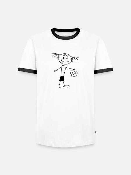 basketball_girl - Männer Kontrast-T-Shirt - Weiß/Schwarz