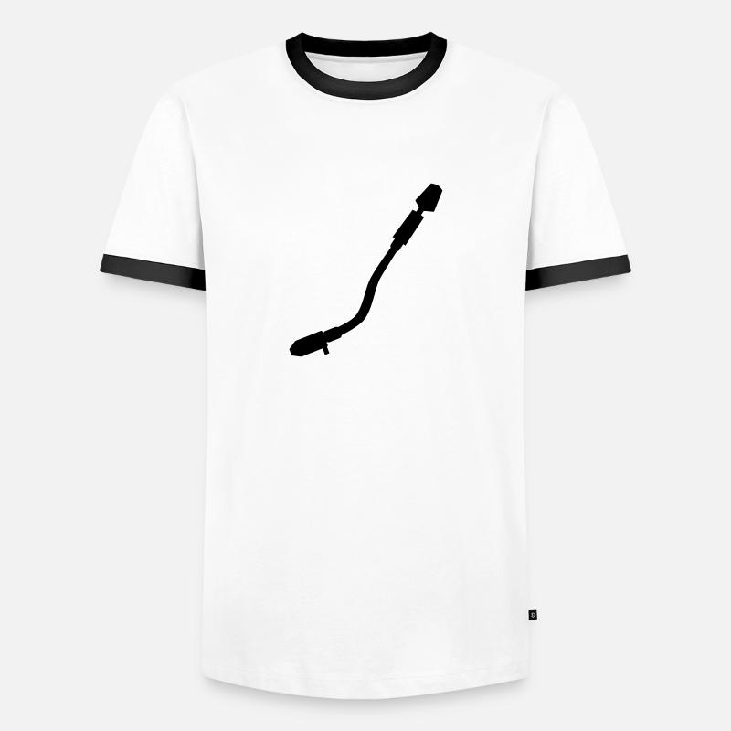 Turntable - Männer Kontrast-T-Shirt - Weiß/Schwarz