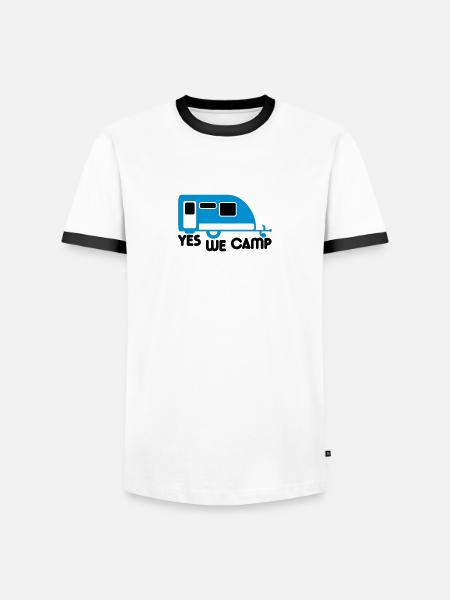 Campingvogn trailer af ja vi lejr ikon logo - Herre kontrast-T-shirt - hvid/sort