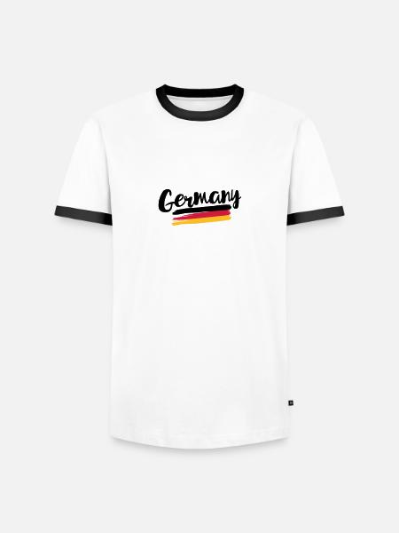 Germany flag – flag of Germany - Men's Ringer Shirt - white/black