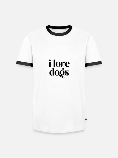 Ich liebe Hunde - Männer Kontrast-T-Shirt - Weiß/Schwarz