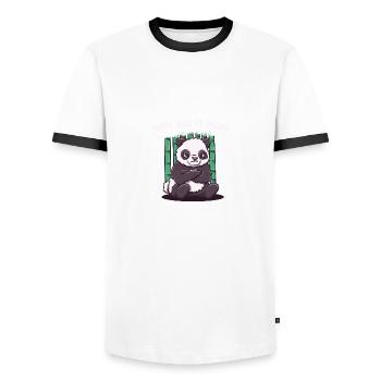 It will be dramatic, funny, sarcastic humor -Sat - Men's Ringer Shirt - white/black - Front - AI Model Female 172 light (172cm) & AI Model Male 178 dark (178cm)