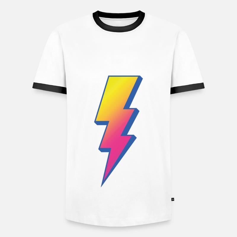 Lightning - Men's Ringer Shirt - white/black